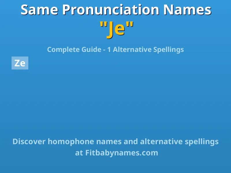 Infographic: Je same pronunciation names, similar names, and homophone names