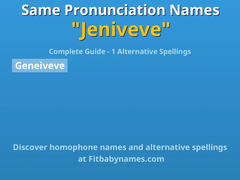 Infographic: Jeniveve same pronunciation names, similar names, and homophone names