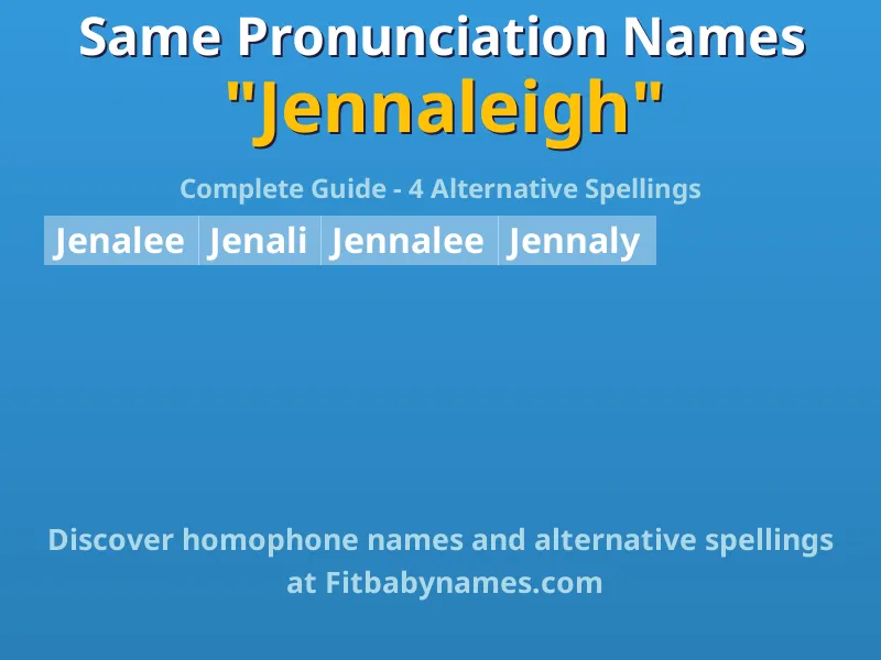 Infographic: Jennaleigh same pronunciation names, similar names, and homophone names