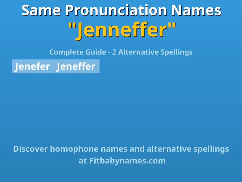 Infographic: Jenneffer same pronunciation names, similar names, and homophone names