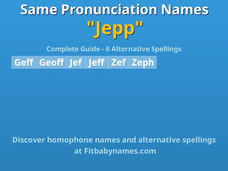 Infographic: Jepp same pronunciation names, similar names, and homophone names