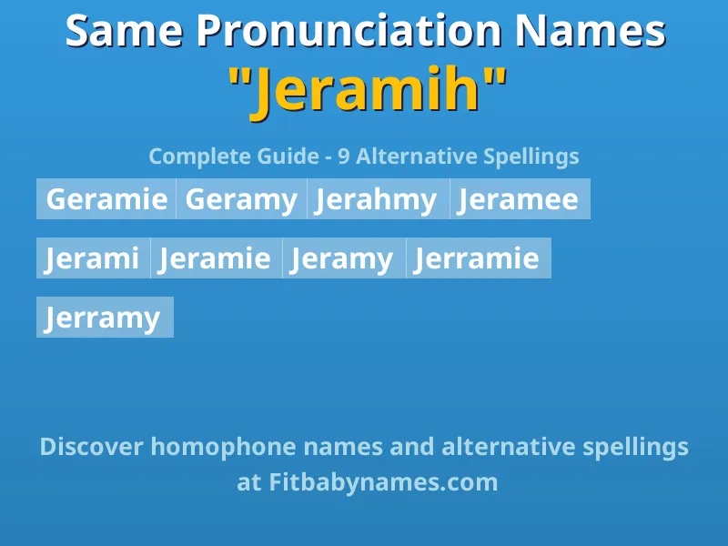 Infographic: Jeramih same pronunciation names, similar names, and homophone names