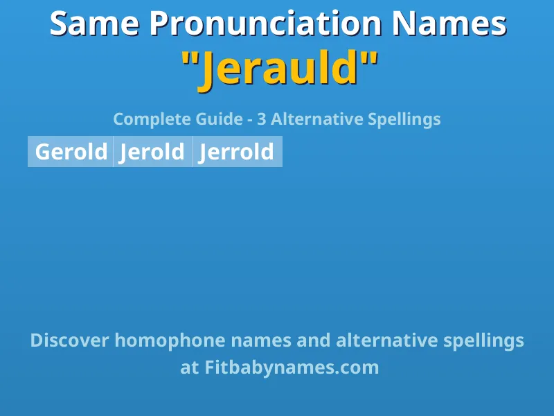 Infographic: Jerauld same pronunciation names, similar names, and homophone names