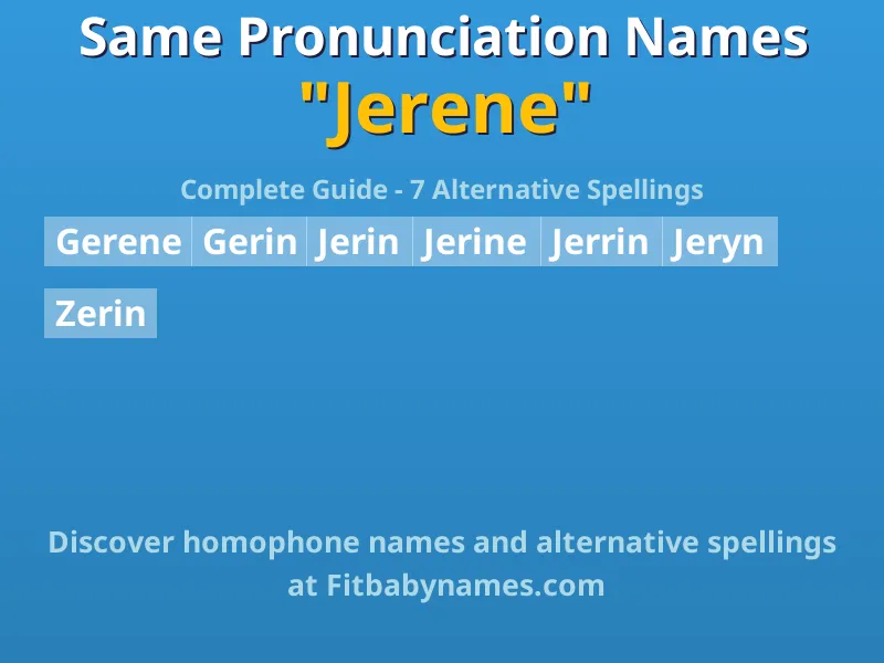 Infographic: Jerene same pronunciation names, similar names, and homophone names