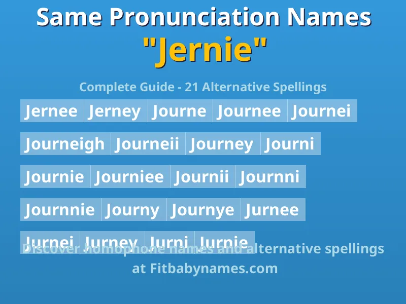 Infographic: Jernie same pronunciation names, similar names, and homophone names