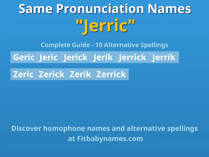 Infographic: Jerric same pronunciation names, similar names, and homophone names