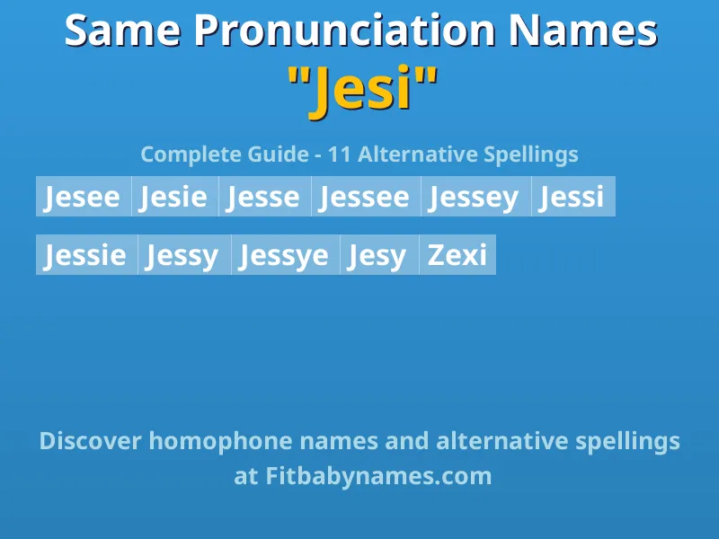 Infographic: Jesi same pronunciation names, similar names, and homophone names
