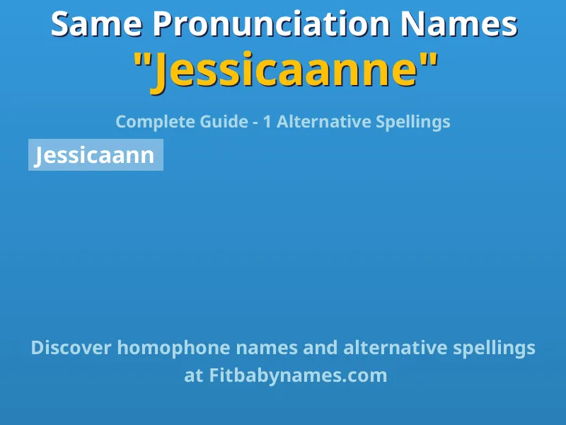 Infographic: Jessicaanne same pronunciation names, similar names, and homophone names