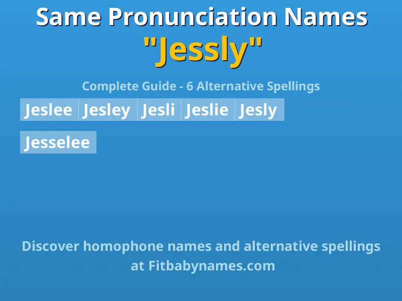 Infographic: Jessly same pronunciation names, similar names, and homophone names
