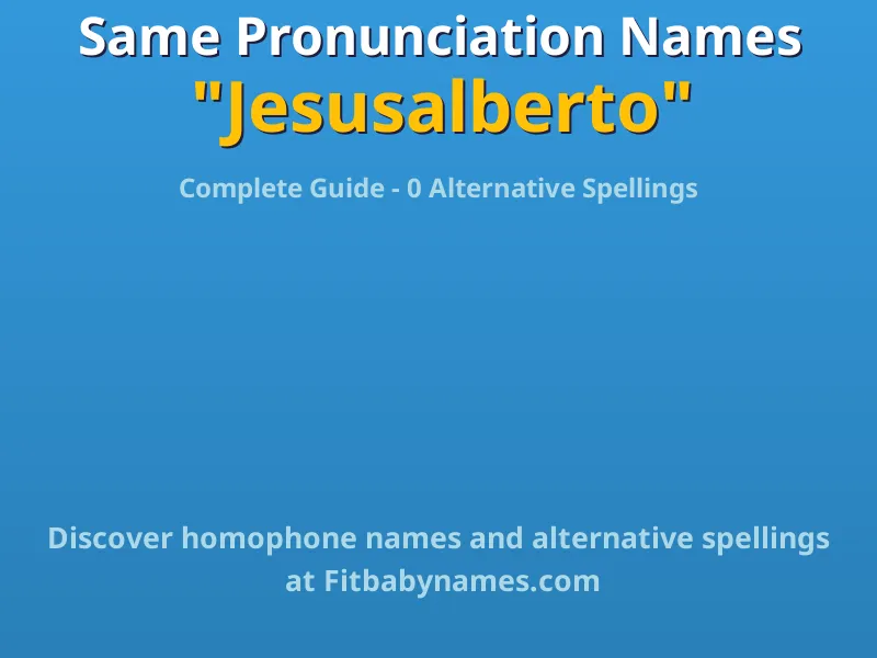 Infographic: Jesusalberto same pronunciation names, similar names, and homophone names