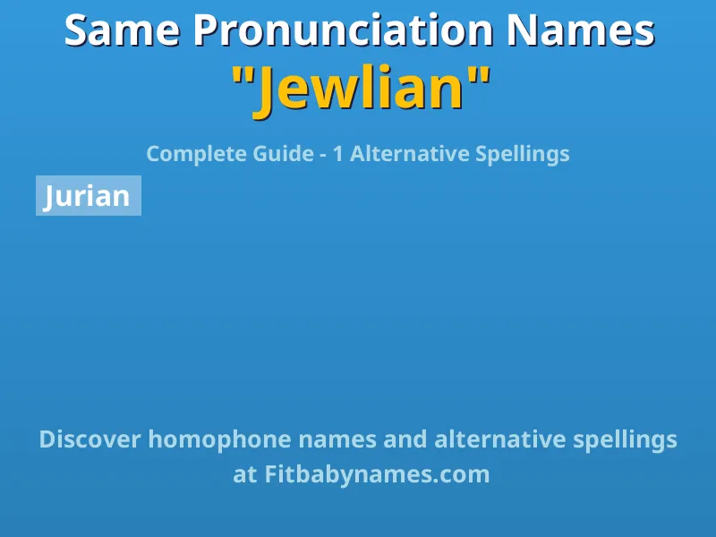 Infographic: Jewlian same pronunciation names, similar names, and homophone names