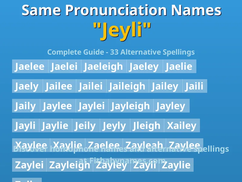 Infographic: Jeyli same pronunciation names, similar names, and homophone names