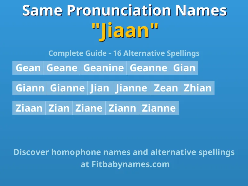 Infographic: Jiaan same pronunciation names, similar names, and homophone names