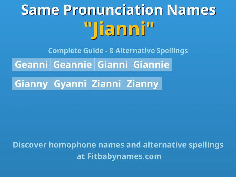 Infographic: Jianni same pronunciation names, similar names, and homophone names