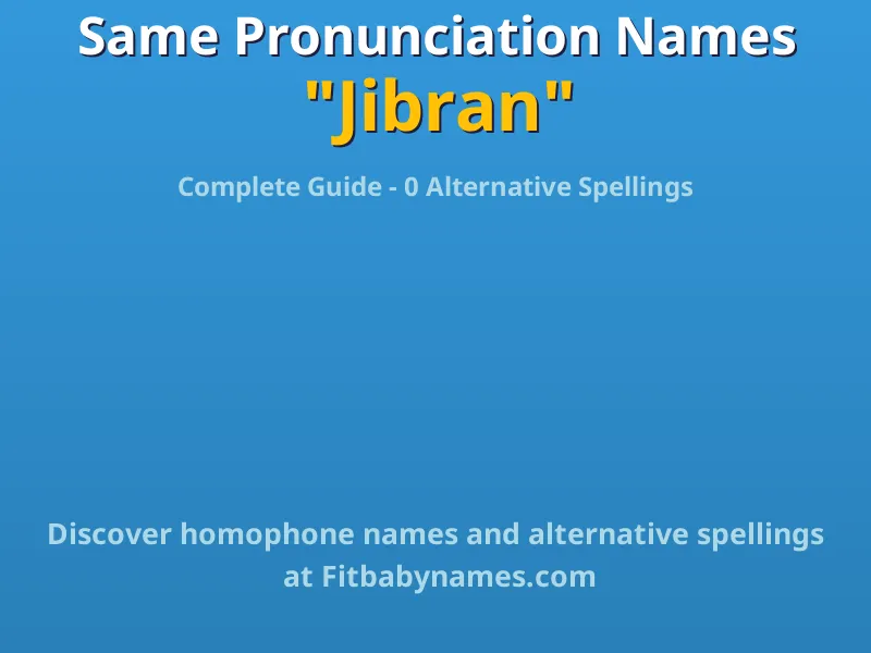 Infographic: Jibran same pronunciation names, similar names, and homophone names