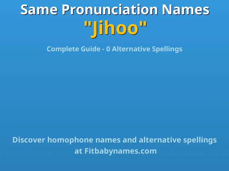 Infographic: Jihoo same pronunciation names, similar names, and homophone names
