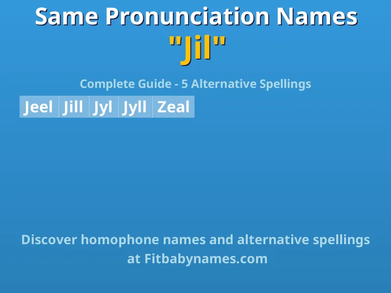 Infographic: Jil same pronunciation names, similar names, and homophone names