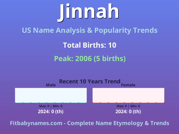 Infographic: Jinnah name meaning, origin, and popularity trends in the United States (US baby name analysis chart)