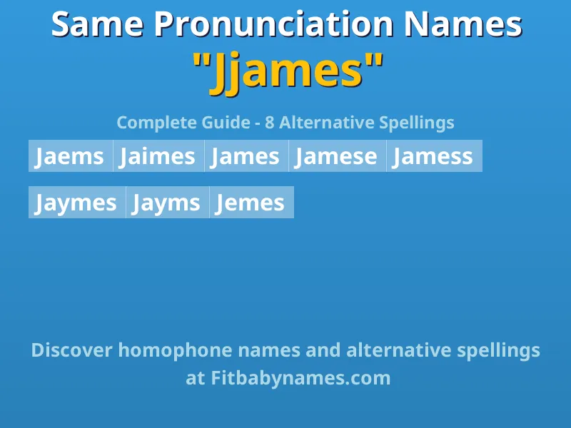 Infographic: Jjames same pronunciation names, similar names, and homophone names