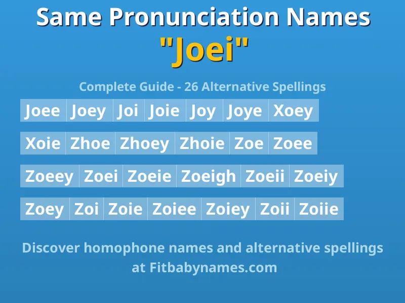 Infographic: Joei same pronunciation names, similar names, and homophone names
