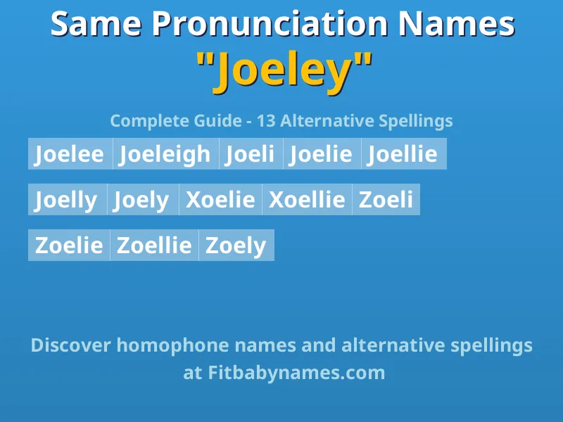 Infographic: Joeley same pronunciation names, similar names, and homophone names
