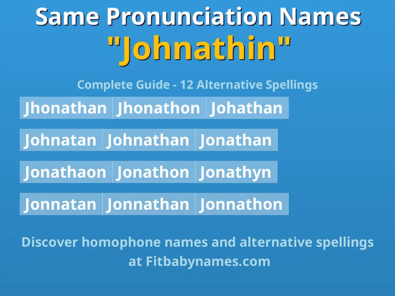 Infographic: Johnathin same pronunciation names, similar names, and homophone names