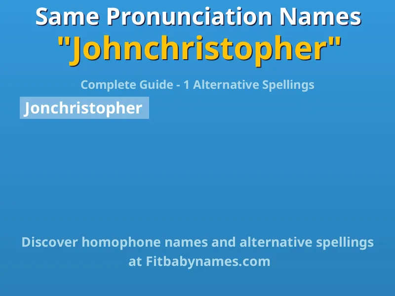 Infographic: Johnchristopher same pronunciation names, similar names, and homophone names