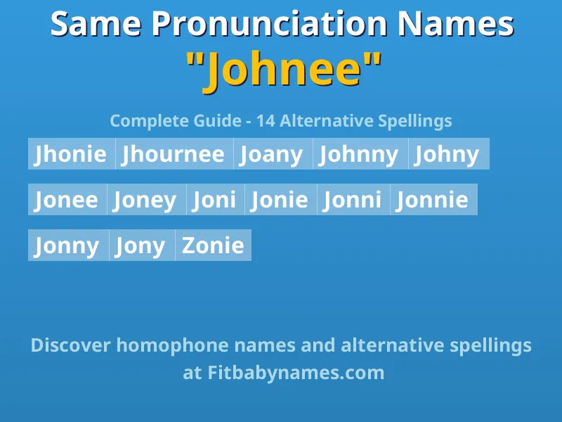 Infographic: Johnee same pronunciation names, similar names, and homophone names