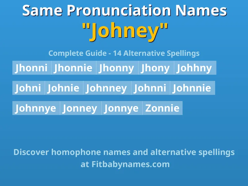 Infographic: Johney same pronunciation names, similar names, and homophone names