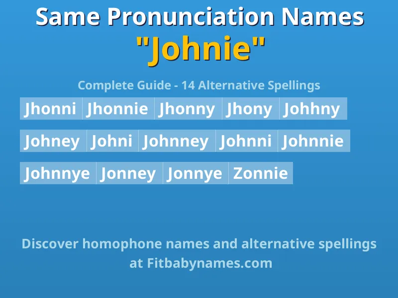 Infographic: Johnie same pronunciation names, similar names, and homophone names