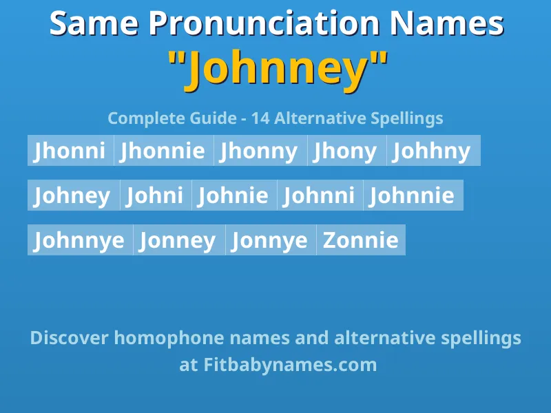 Infographic: Johnney same pronunciation names, similar names, and homophone names