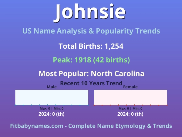 Infographic: Johnsie name meaning, origin, and popularity trends in the United States (US baby name analysis chart)