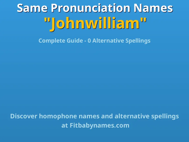 Infographic: Johnwilliam same pronunciation names, similar names, and homophone names