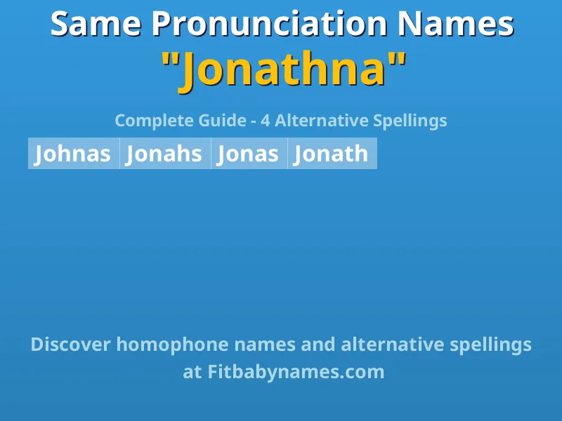 Infographic: Jonathna same pronunciation names, similar names, and homophone names