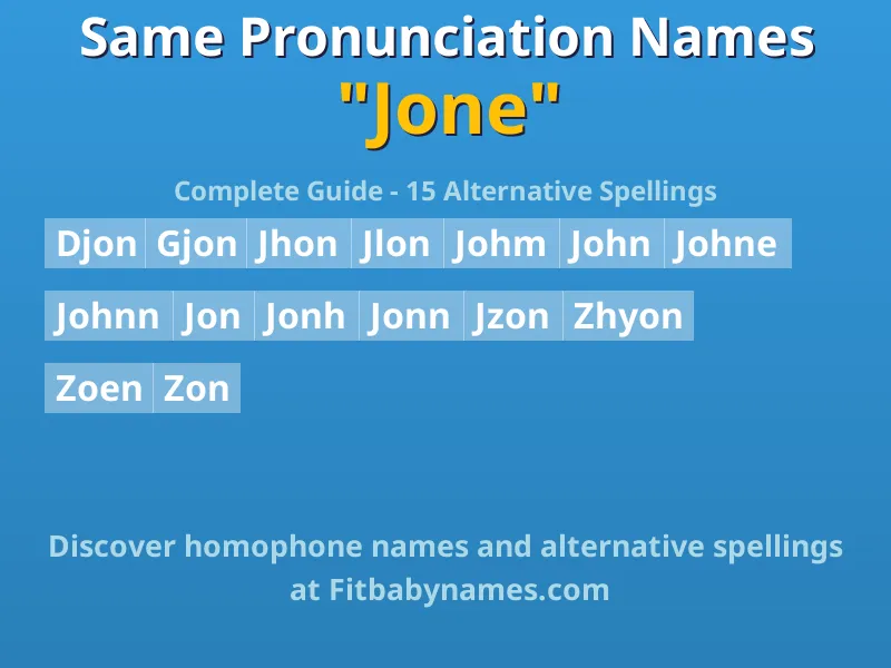 Infographic: Jone same pronunciation names, similar names, and homophone names