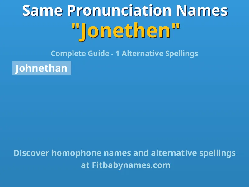 Infographic: Jonethen same pronunciation names, similar names, and homophone names