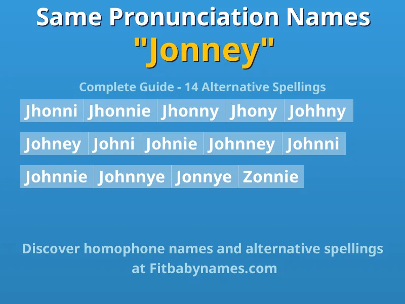 Infographic: Jonney same pronunciation names, similar names, and homophone names