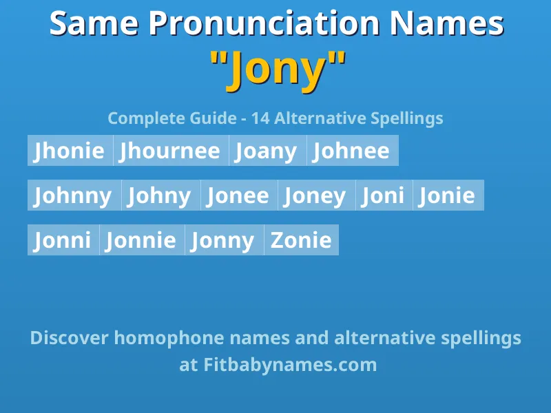 Infographic: Jony same pronunciation names, similar names, and homophone names