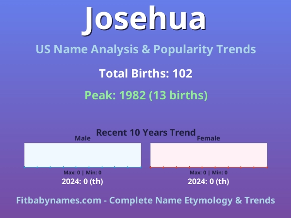 Infographic: Josehua name meaning, origin, and popularity trends in the United States (US baby name analysis chart)