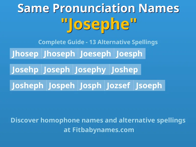 Infographic: Josephe same pronunciation names, similar names, and homophone names