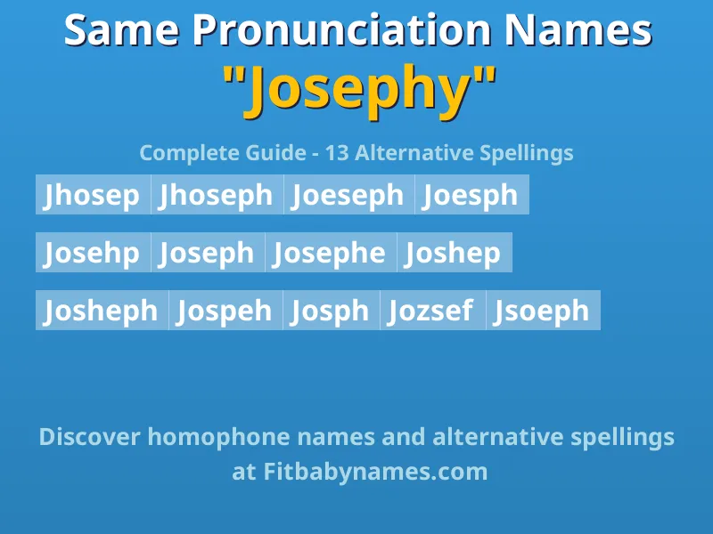 Infographic: Josephy same pronunciation names, similar names, and homophone names