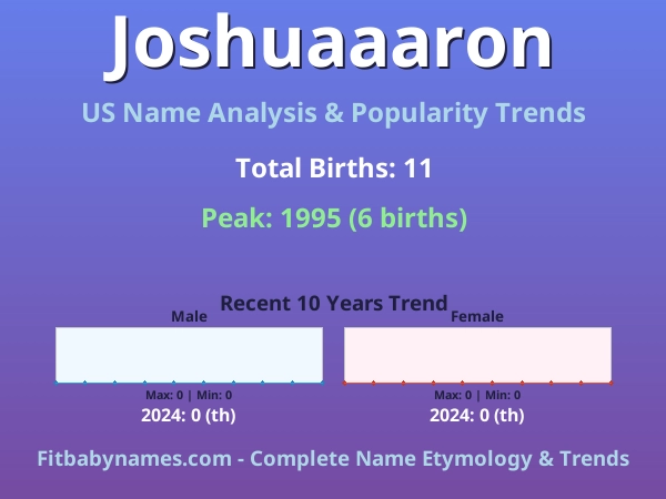 Infographic: Joshuaaaron name meaning, origin, and popularity trends in the United States (US baby name analysis chart)
