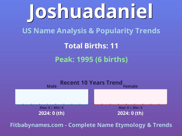 Infographic: Joshuadaniel name meaning, origin, and popularity trends in the United States (US baby name analysis chart)