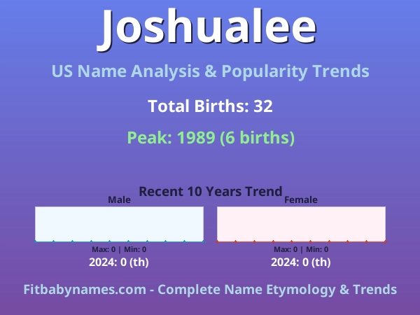 Infographic: Joshualee name meaning, origin, and popularity trends in the United States (US baby name analysis chart)
