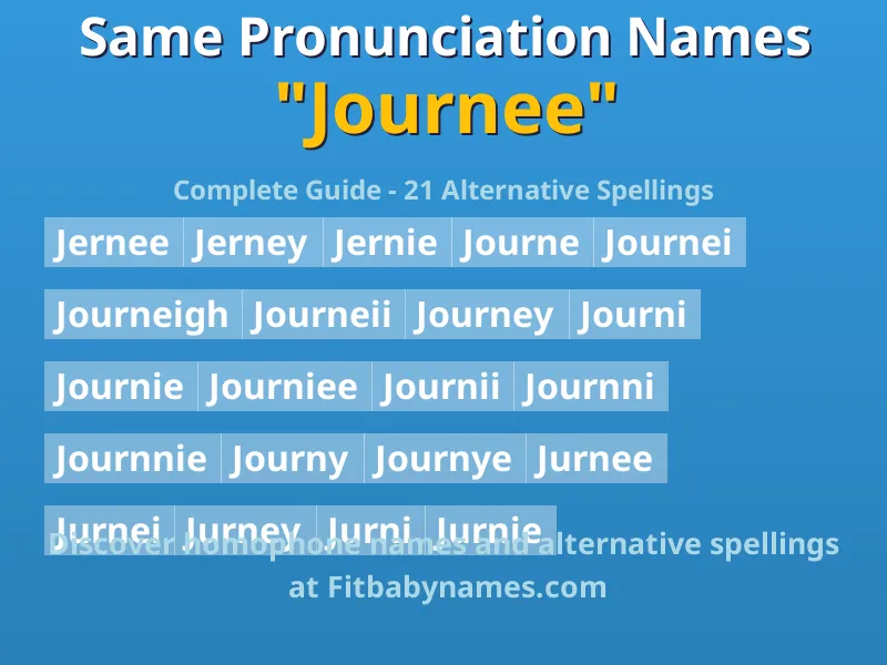 Infographic: Journee same pronunciation names, similar names, and homophone names