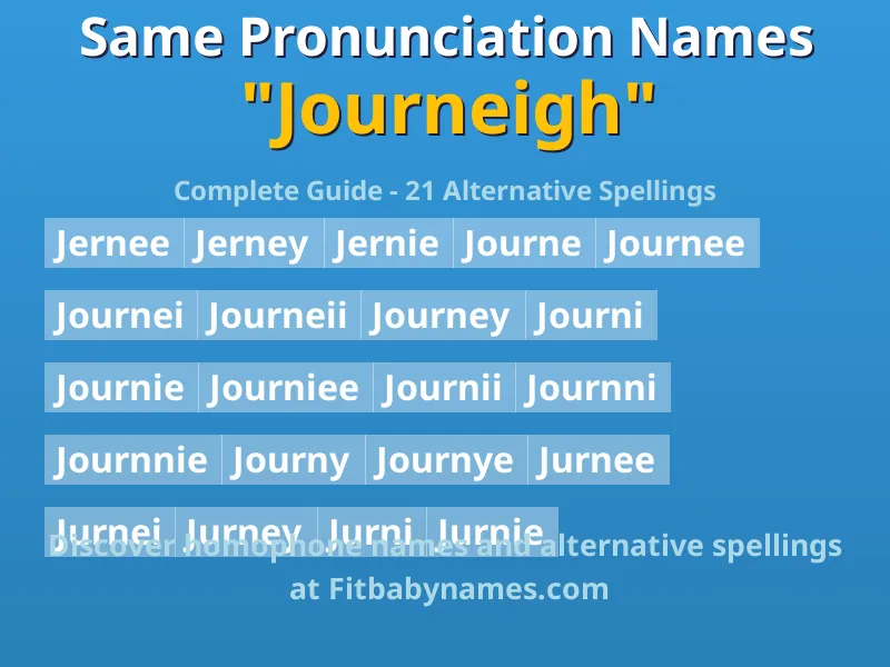 Infographic: Journeigh same pronunciation names, similar names, and homophone names