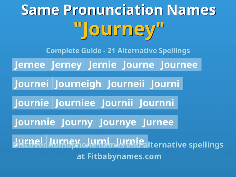 Infographic: Journey same pronunciation names, similar names, and homophone names