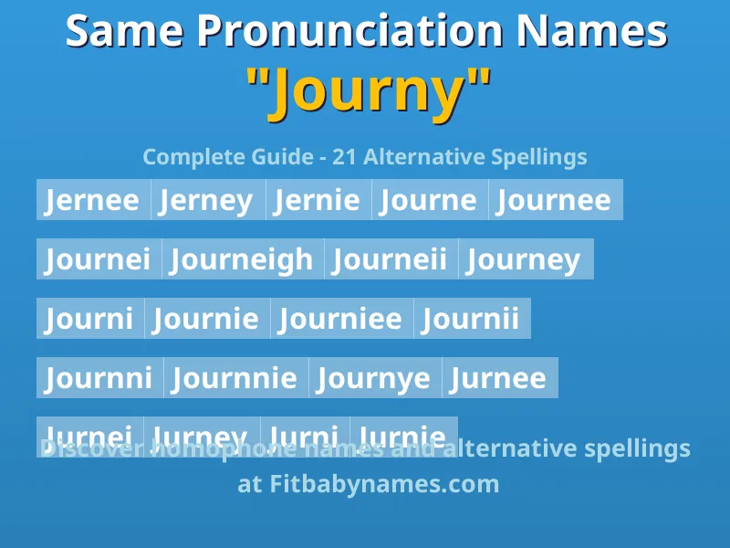 Infographic: Journy same pronunciation names, similar names, and homophone names