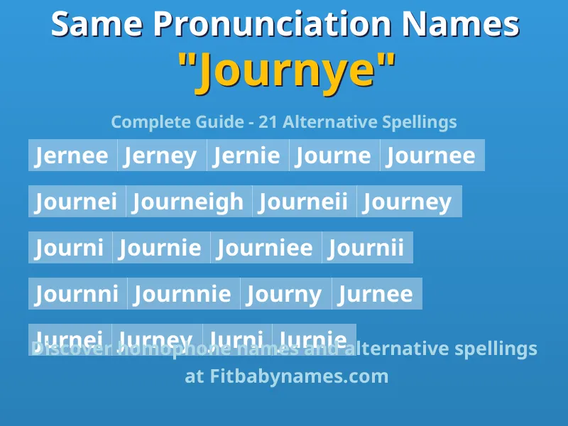 Infographic: Journye same pronunciation names, similar names, and homophone names