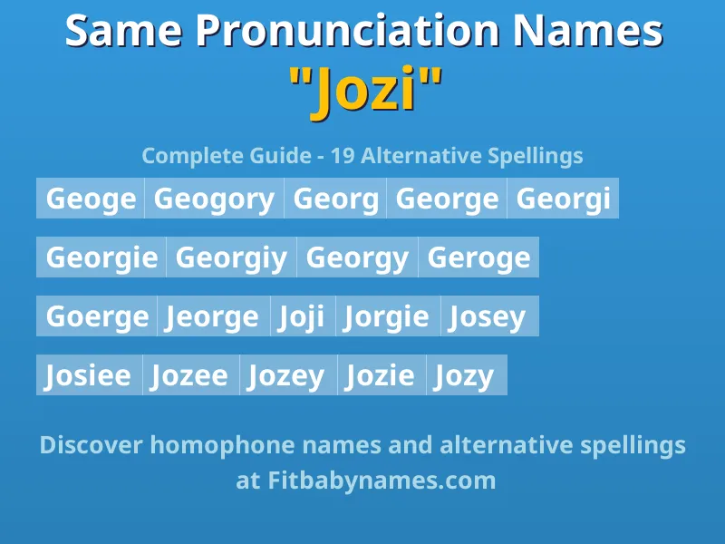 Infographic: Jozi same pronunciation names, similar names, and homophone names